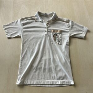 Vintage Middlebrook Park Polo Shirt Womens Large White Safari Travel Pocket